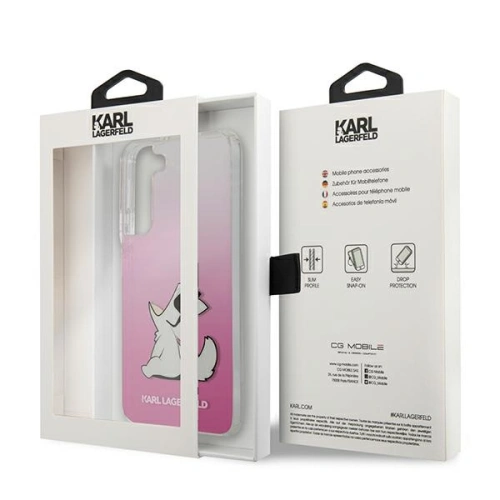Etui Karl Lagerfeld KLHCS22MCFNRCPI Samsung Galaxy S22+ Plus hardcase różowy/pink Choupette Eat