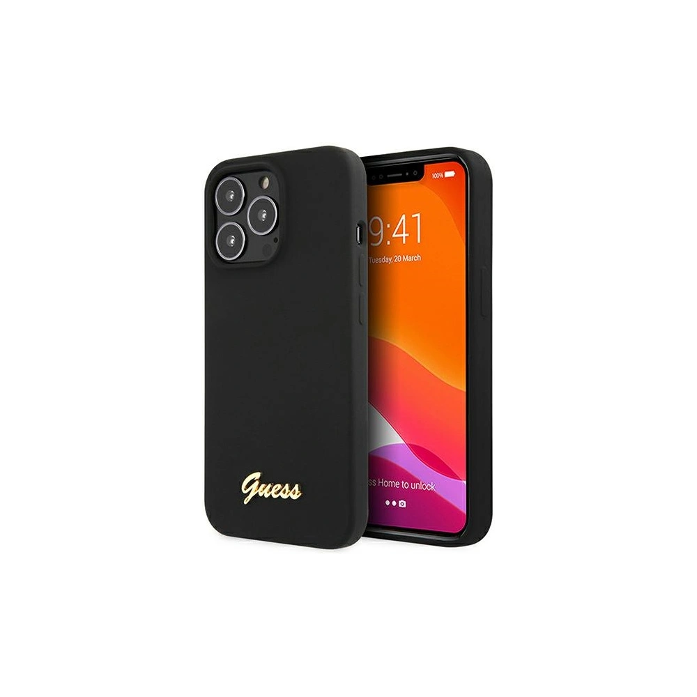 Hurtownia GSM - Etui Guess GUHMP13LLSLMGBK Apple iPhone 13 Pro černé/hardcase silikonové Script Gold Logo - GUE1624BLK - {ean13} - Hurt
