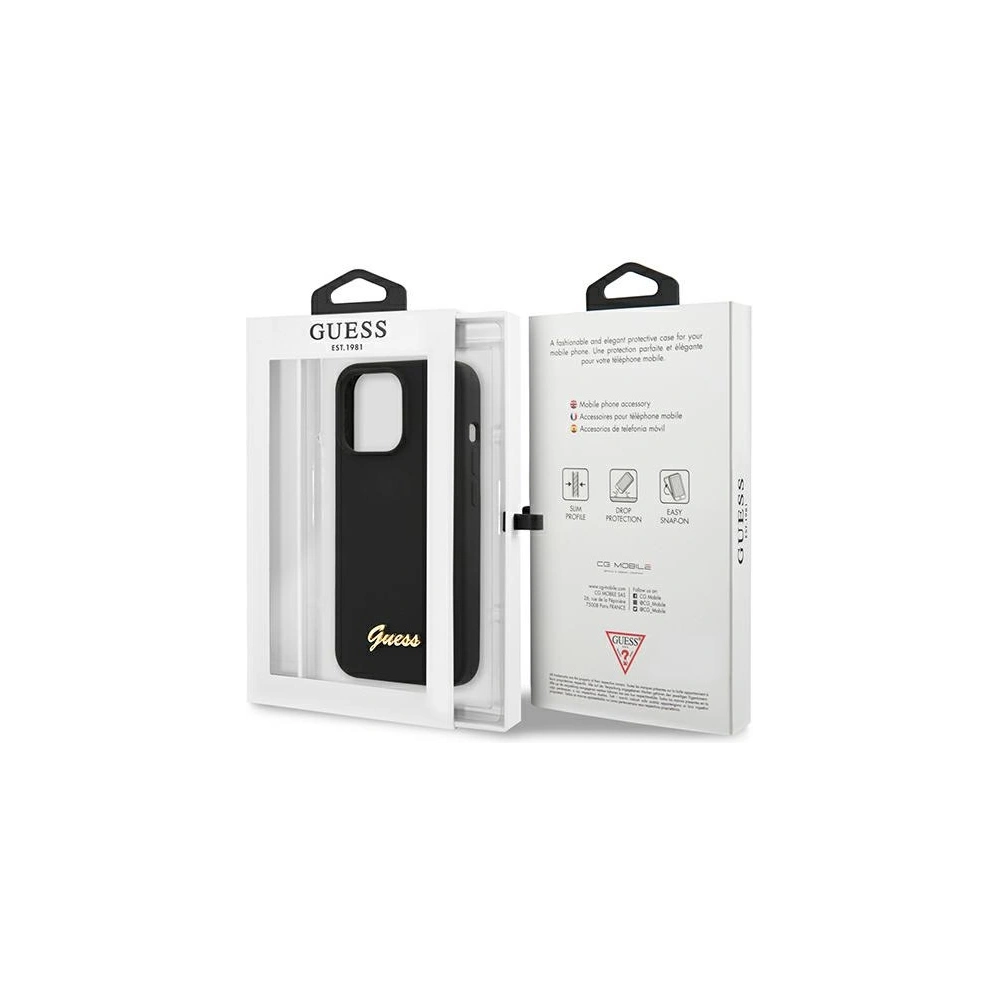 Hurtownia GSM - Etui Guess GUHMP13LLSLMGBK Apple iPhone 13 Pro černé/hardcase silikonové Script Gold Logo - GUE1624BLK - {ean13} - Hurt