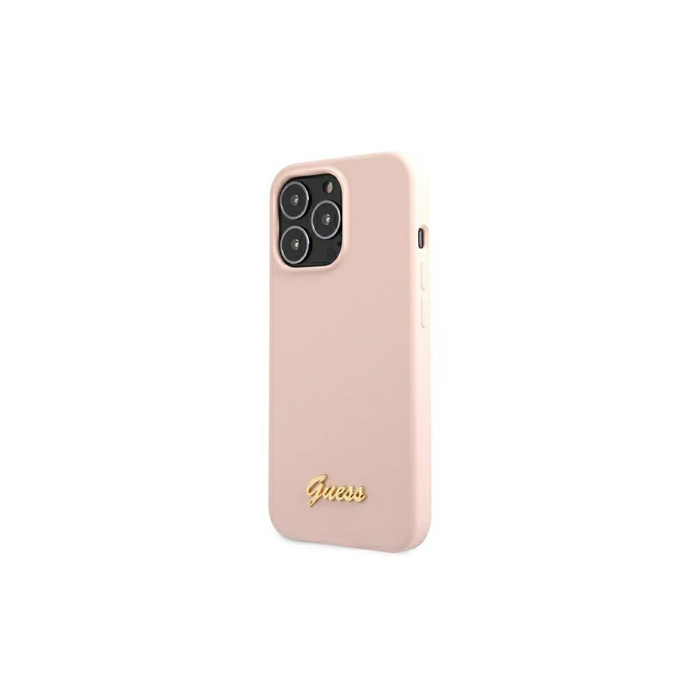 Hurtownia GSM - Case Guess GUHMP13LLSLMGLP Apple iPhone 13 Pro hellrosa/hardcase Silikon Script Gold Logo Magsafe - GUE1625PNK - {ean13} - Hurt