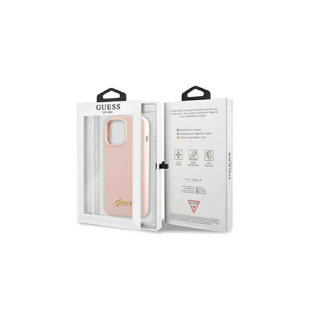 Hurtownia GSM - Case Guess GUHMP13LLSLMGLP Apple iPhone 13 Pro hellrosa/hardcase Silikon Script Gold Logo Magsafe - GUE1625PNK - {ean13} - Hurt
