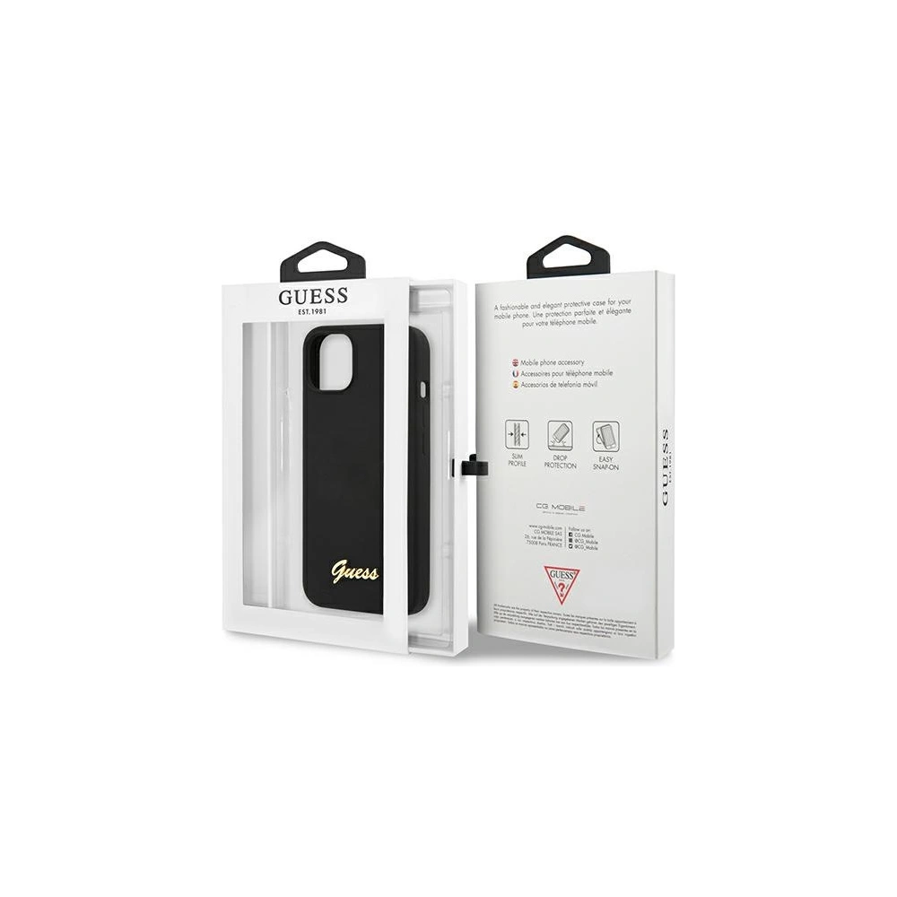 Hurtownia GSM - Etui Guess GUHMP13MLSLMGBK Apple iPhone 13 černý/black hardcase Silicone Script Gold Logo - GUE1626BLK - {ean13} - Hurt