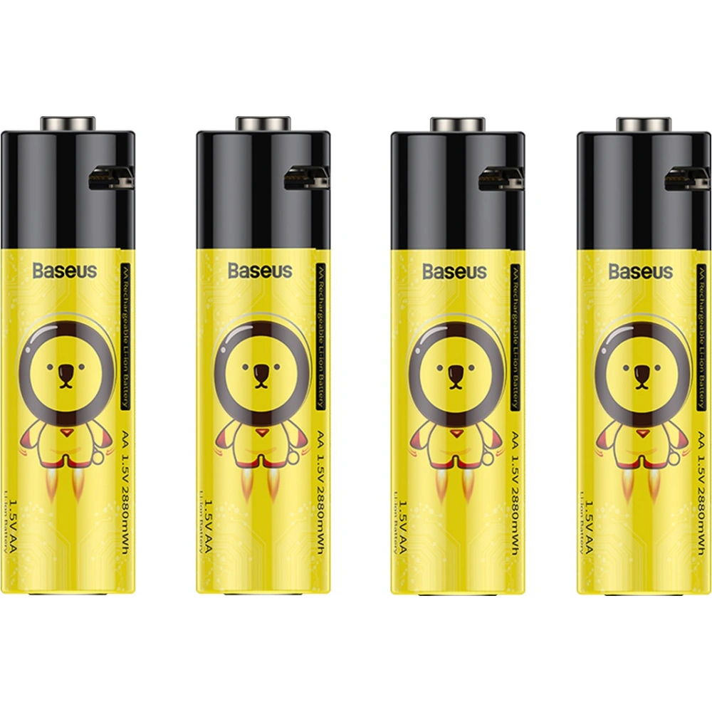 Hurtownia GSM - Akumulatory 4xAA Baseus, 1920mAh, micro USB (czarno-żółte) - BSU3118BLKYEL - {ean13} - Hurt