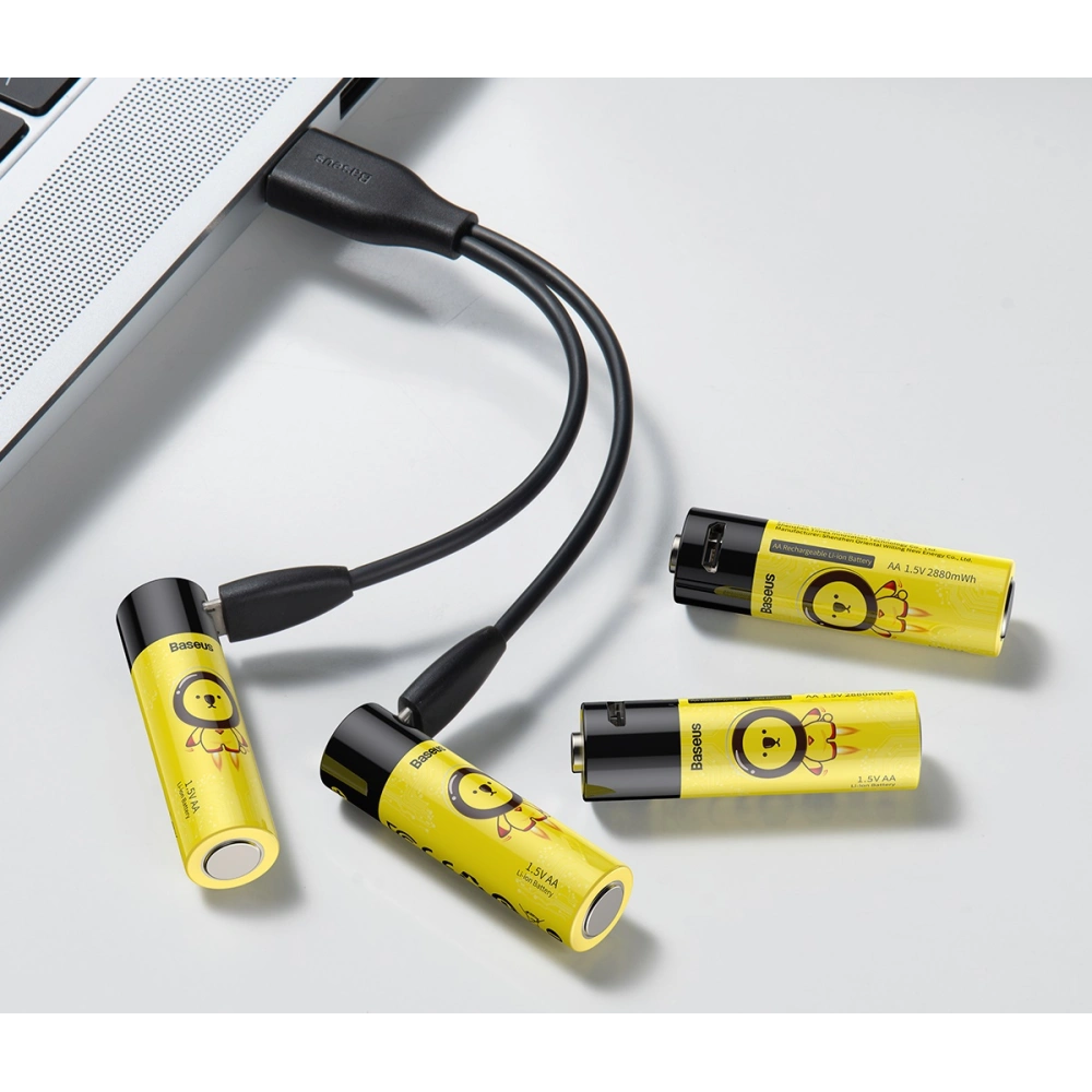 Hurtownia GSM - Akumulatory 4xAA Baseus, 1920mAh, micro USB (czarno-żółte) - BSU3118BLKYEL - {ean13} - Hurt