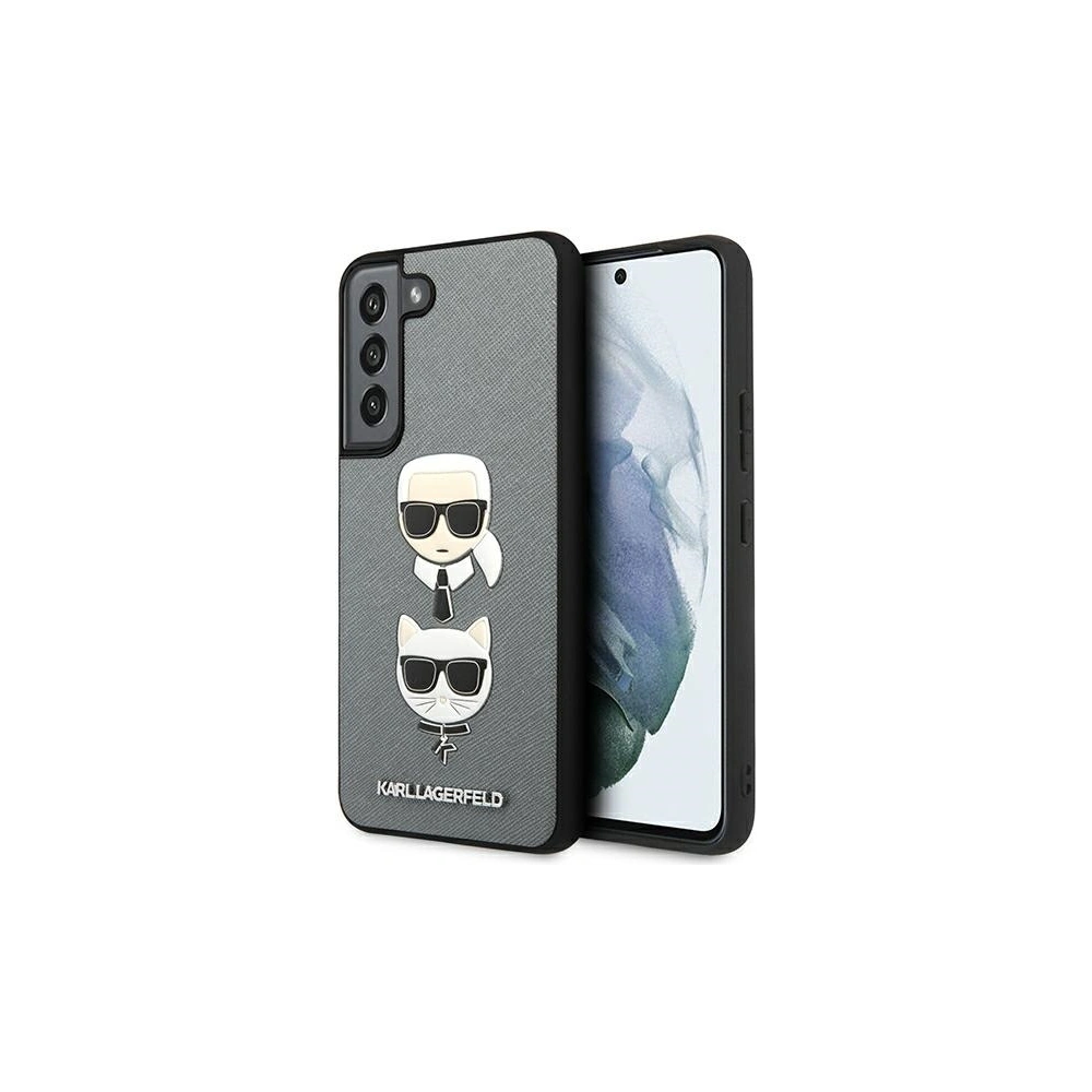 Hurtownia GSM - Etui Karl Lagerfeld KLHCS22MSAKICKCSL Samsung Galaxy S22+ Plus stříbrný/silver Saffiano Karl & Choupette Head - KLD844SLV - {ean13} - Hurt