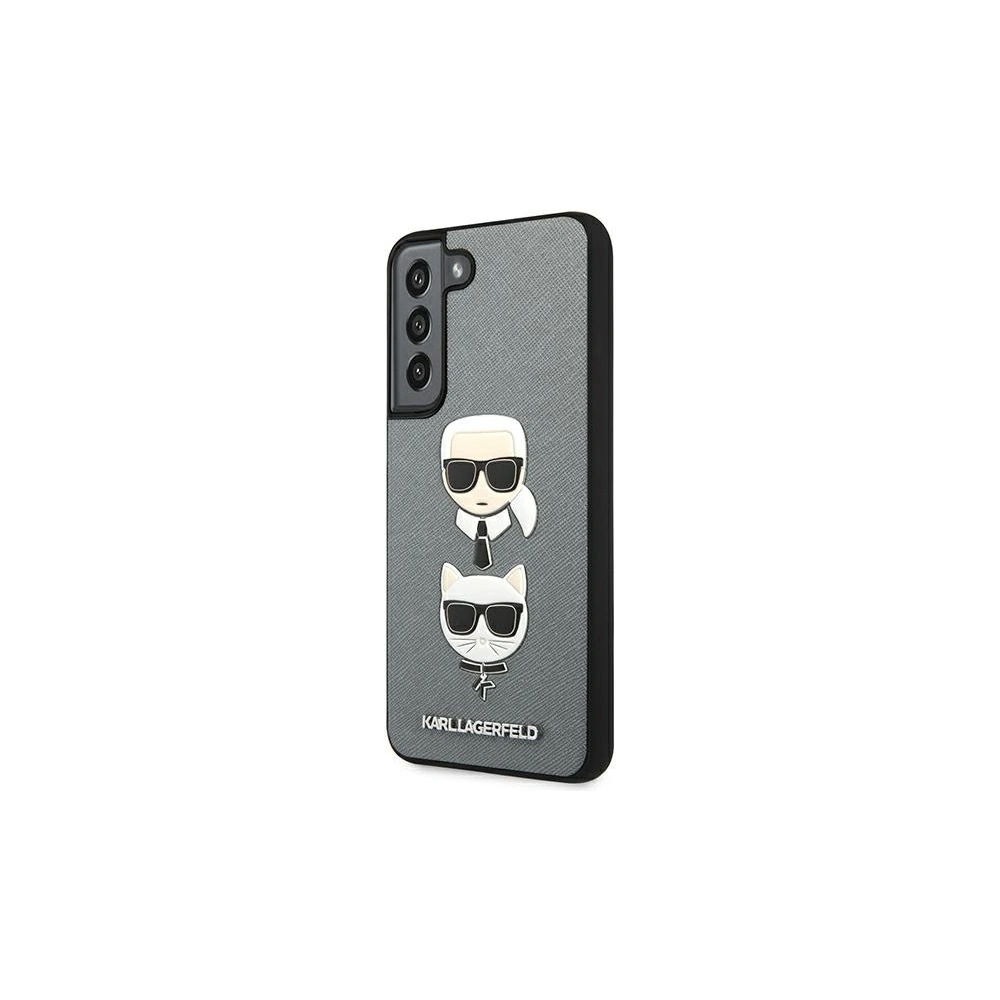 Hurtownia GSM - Etui Karl Lagerfeld KLHCS22MSAKICKCSL Samsung Galaxy S22+ Plus srebrny/silver Saffiano Karl & Choupette Head - KLD844SLV - {ean13} - Hurt