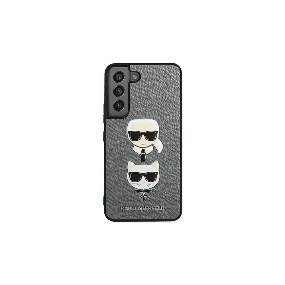 Hurtownia GSM - Etui Karl Lagerfeld KLHCS22MSAKICKCSL Samsung Galaxy S22+ Plus srebrny/silver Saffiano Karl & Choupette Head - KLD844SLV - {ean13} - Hurt
