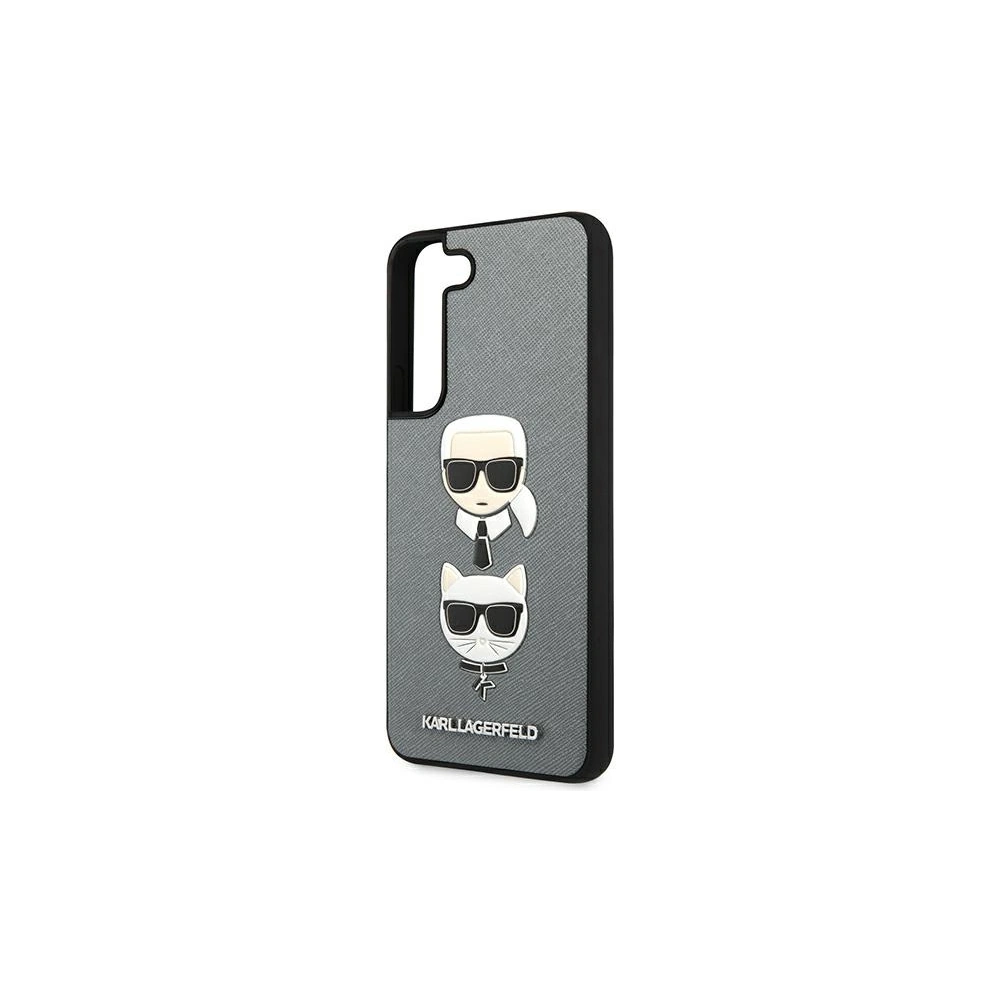 Hurtownia GSM - Etui Karl Lagerfeld KLHCS22MSAKICKCSL Samsung Galaxy S22+ Plus srebrny/silver Saffiano Karl & Choupette Head - KLD844SLV - {ean13} - Hurt