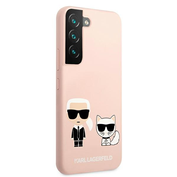 Kryt Karl Lagerfeld KLHCS22MSSKCI Samsung Galaxy S22+ Plus hardcase light pink Silicone Ikonik Karl & Choupette