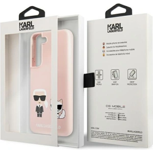 Hurtownia GSM - Etui Karl Lagerfeld KLHCS22MSSKCI Samsung Galaxy S22+ Plus hardcase jasno różowy/light pink Silicone Ikonik Karl & Choupette - KLD845PNK - {ean13} - Hurt