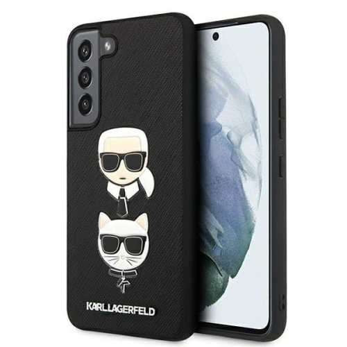 Etui Karl Lagerfeld KLHCS22SSAKICKCBK Samsung Galaxy S22 czarny/black Saffiano Karl & Choupette Head