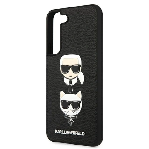 Etui Karl Lagerfeld KLHCS22SSAKICKCBK Samsung Galaxy S22 czarny/black Saffiano Karl & Choupette Head