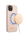 Etui Guess GUHMP13MLSLMGLP Apple iPhone 13 jasnoróżowy/light pink hardcase Silicone Script Gold Logo Magsafe