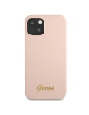 Guess GUHMP13MLSLMGLP Apple iPhone 13 light pink hardcase Silicone Script Gold Logo Magsafe