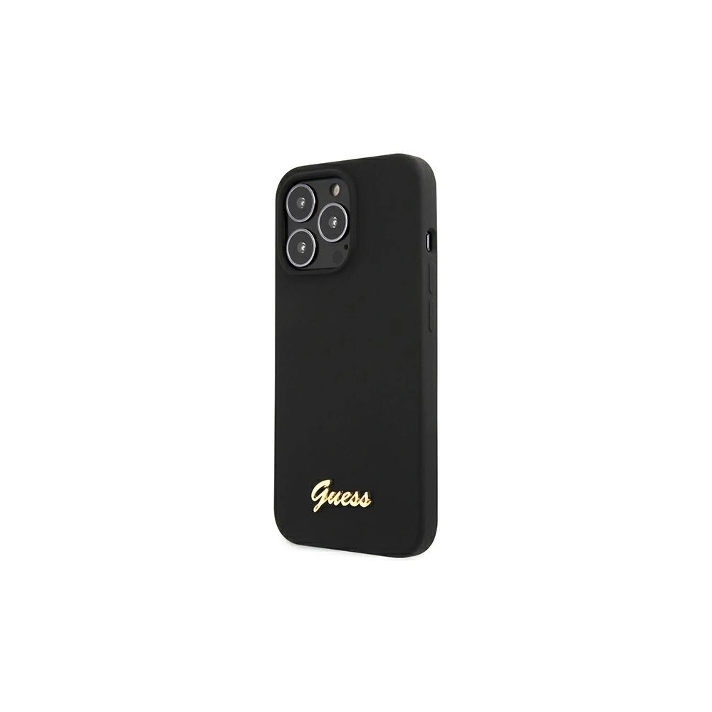 Wholesale Guess GUHMP13XLSLMGBK Apple iPhone 13 Pro Max czarny hardcase Silicone Script Gold Logo - GUE1628BLK - {ean13} - Hurt