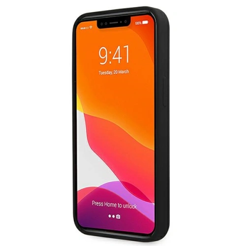 Etui Guess GUHMP13XLSLMGBK Apple iPhone 13 Pro Max black/czarny hardcase Silicone Script Gold Logo