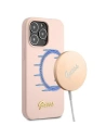 Etui Guess GUHMP13XLSLMGLP Apple iPhone 13 Pro Max jasnoróżowy/light pink hardcase Silicone Script Gold Logo Magsafe