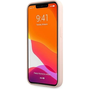 Etui Guess GUHMP13XLSLMGLP Apple iPhone 13 Pro Max jasnoróżowy/light pink hardcase Silicone Script Gold Logo Magsafe