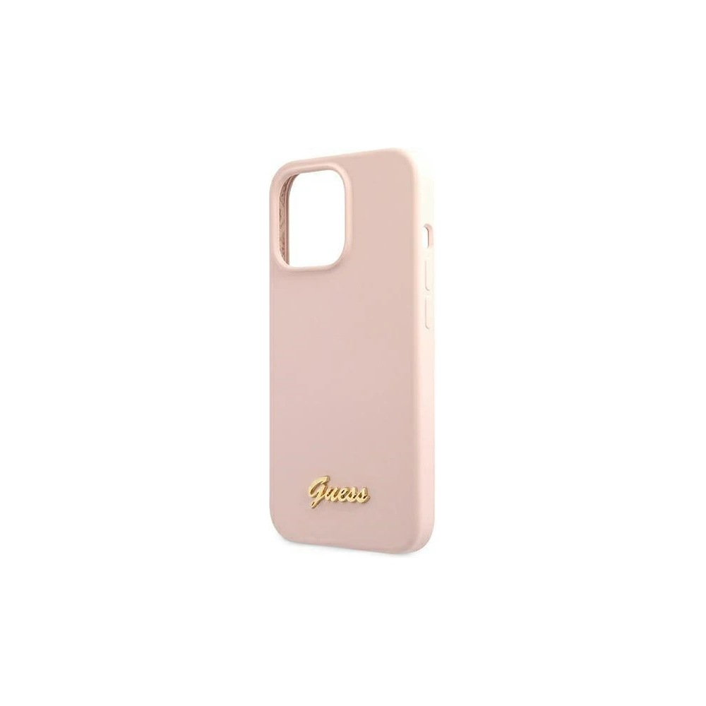 Wholesale Guess GUHMP13XLSLMGLP Apple iPhone 13 Pro Max light pink hardcase Silicone Script Gold Logo Magsafe - GUE1629PNK - {ean13} - Hurt