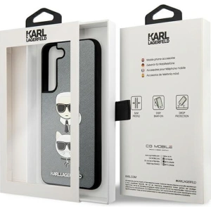 Hurtownia GSM - Etui Karl Lagerfeld KLHCS22SSAKICKCSL Samsung Galaxy S22 srebrny/silver Saffiano Karl & Choupette Head - KLD849SLV - {ean13} - Hurt