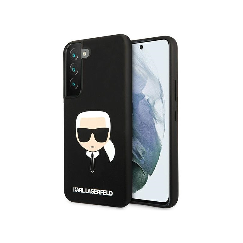Karl Lagerfeld Distributor - 3666339046156 - KLD850BLK - Karl Lagerfeld KLHCS22SSLKHBK Samsung Galaxy S22 black hardcase Silicone Karl`s Head - B2B homescreen