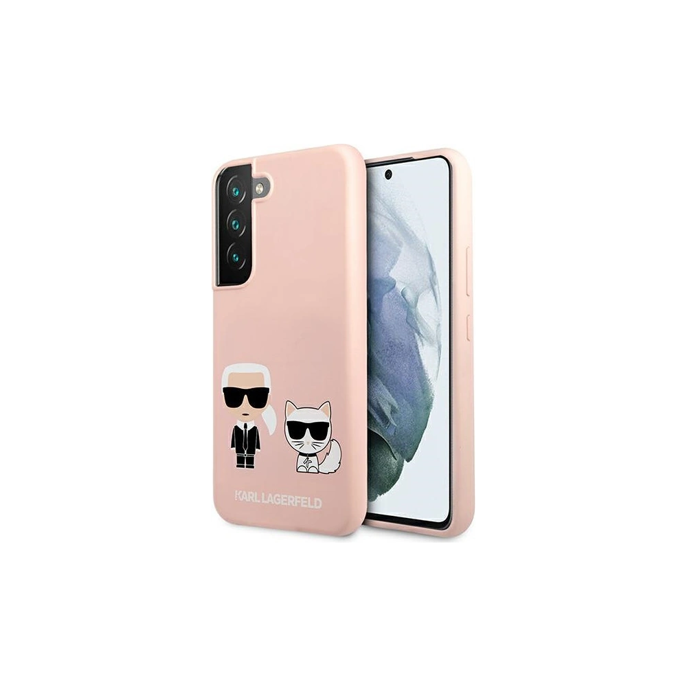 Hurtownia GSM - Etui Karl Lagerfeld KLHCS22SSSKCI Samsung Galaxy S22 hardcase světle růžový/light pink silikon Ikonik Karl & Choupette - KLD852PNK - {ean13} - Hurt