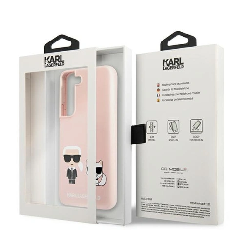Etui Karl Lagerfeld KLHCS22SSSKCI Samsung Galaxy S22 hardcase jasnoróżowy/light pink Silicone Ikonik Karl & Choupette