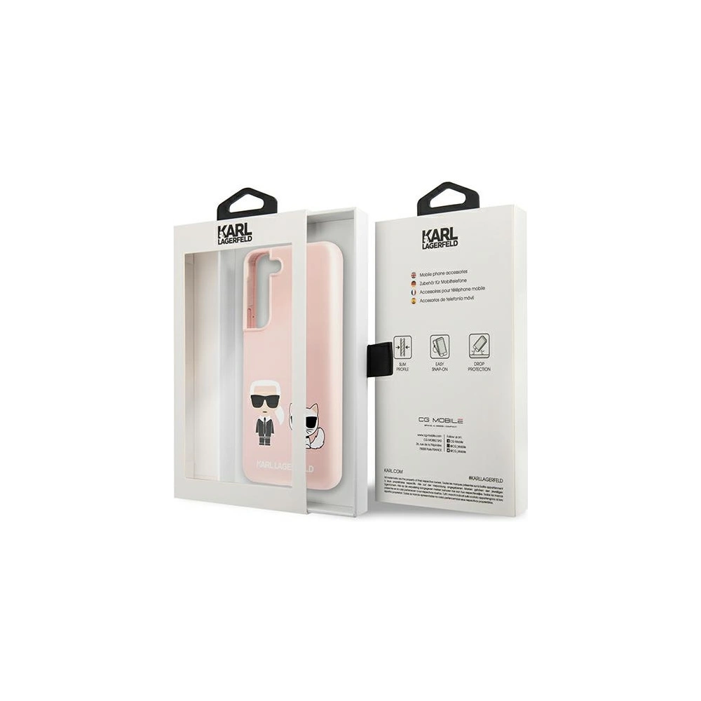 Hurtownia GSM - Etui Karl Lagerfeld KLHCS22SSSKCI Samsung Galaxy S22 hardcase světle růžový/light pink silikon Ikonik Karl & Choupette - KLD852PNK - {ean13} - Hurt