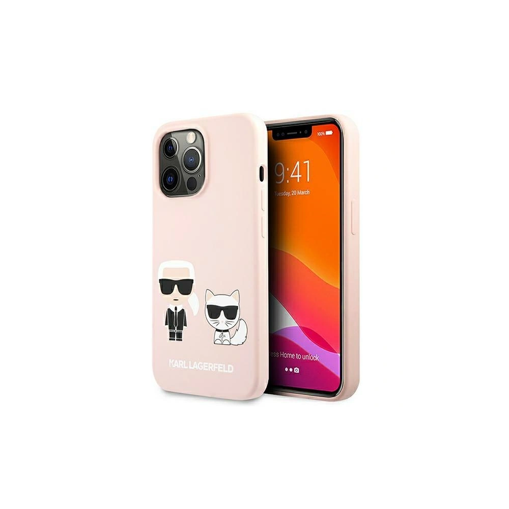 Hurtownia GSM - Etui Karl Lagerfeld KLHMP13LSSKCI Apple iPhone 13 Pro hardcase jasnoróżowy/light pink Silicone Ikonik Karl & Choupette Magsafe - KLD853PNK - {ean13} - Hurt