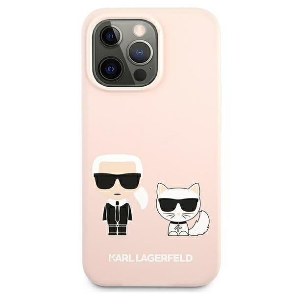 Kryt Karl Lagerfeld KLHMP13LSSKCI Apple iPhone 13 Pro hardcase light pink Silicone Ikonik Karl & Choupette Magsafe