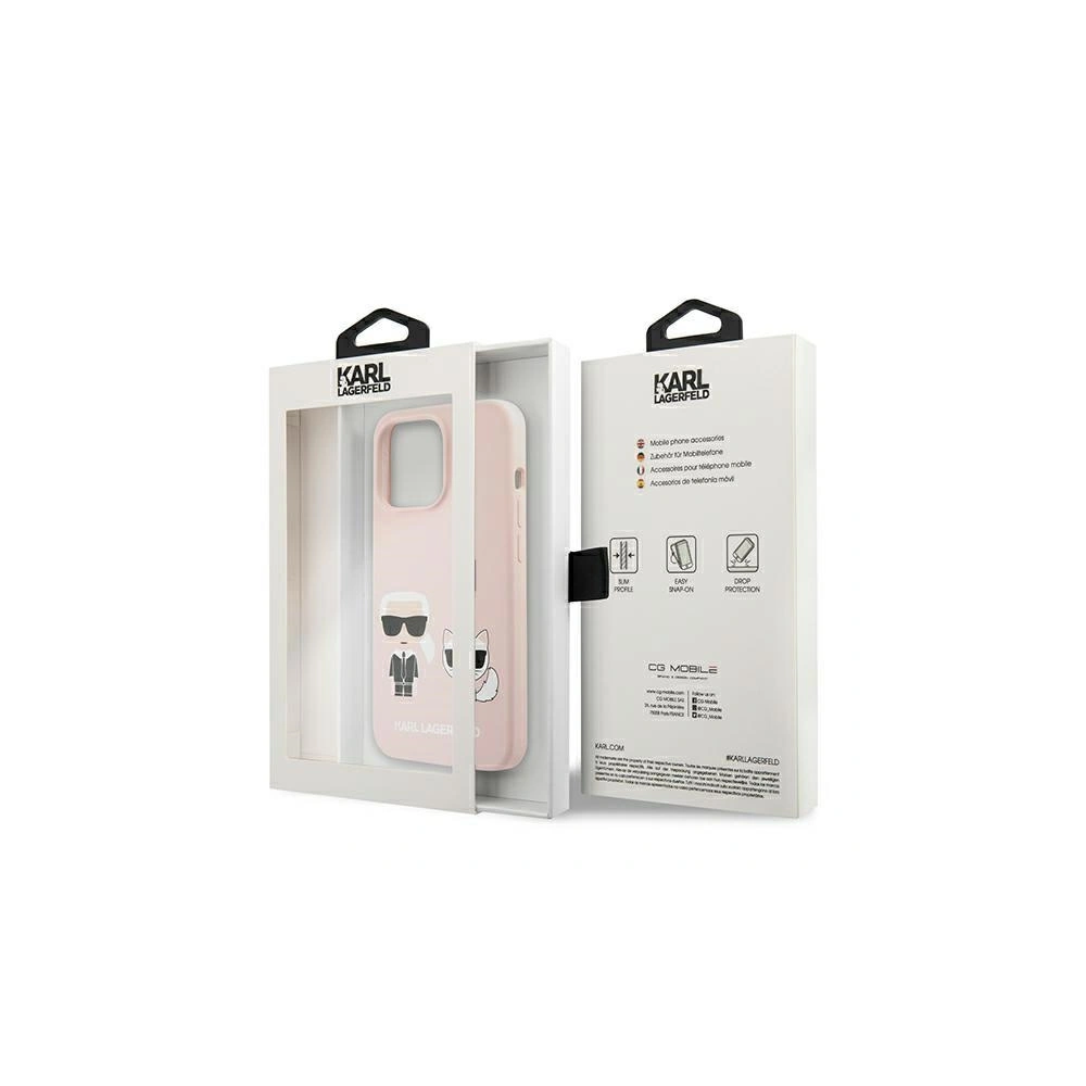 Hurtownia GSM - Etui Karl Lagerfeld KLHMP13LSSKCI Apple iPhone 13 Pro hardcase jasnoróżowy/light pink Silicone Ikonik Karl & Choupette Magsafe - KLD853PNK - {ean13} - Hurt