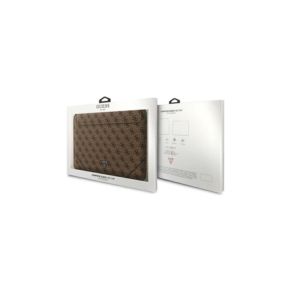 Hurtownia GSM - Etui Guess Sleeve GUCS14P4TW 13/14 cali brązowy/brown 4G Uptown Triangle logo - GUE1633BR - {ean13} - Hurt