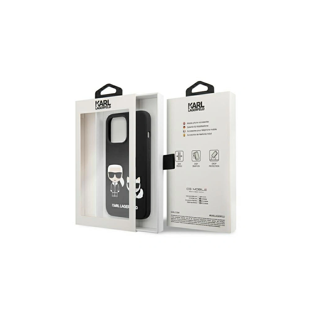 Hurtownia GSM - Etui Karl Lagerfeld KLHMP13LSSKCK Apple iPhone 13 Pro hardcase czarny/black Silicone Karl & Choupette Magsafe - KLD854BLK - {ean13} - Hurt