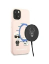 Etui Karl Lagerfeld KLHMP13MSSKCI Apple iPhone 13 hardcase jasnoróżowy/light pink Silicone Ikonik Karl & Choupette Magsafe