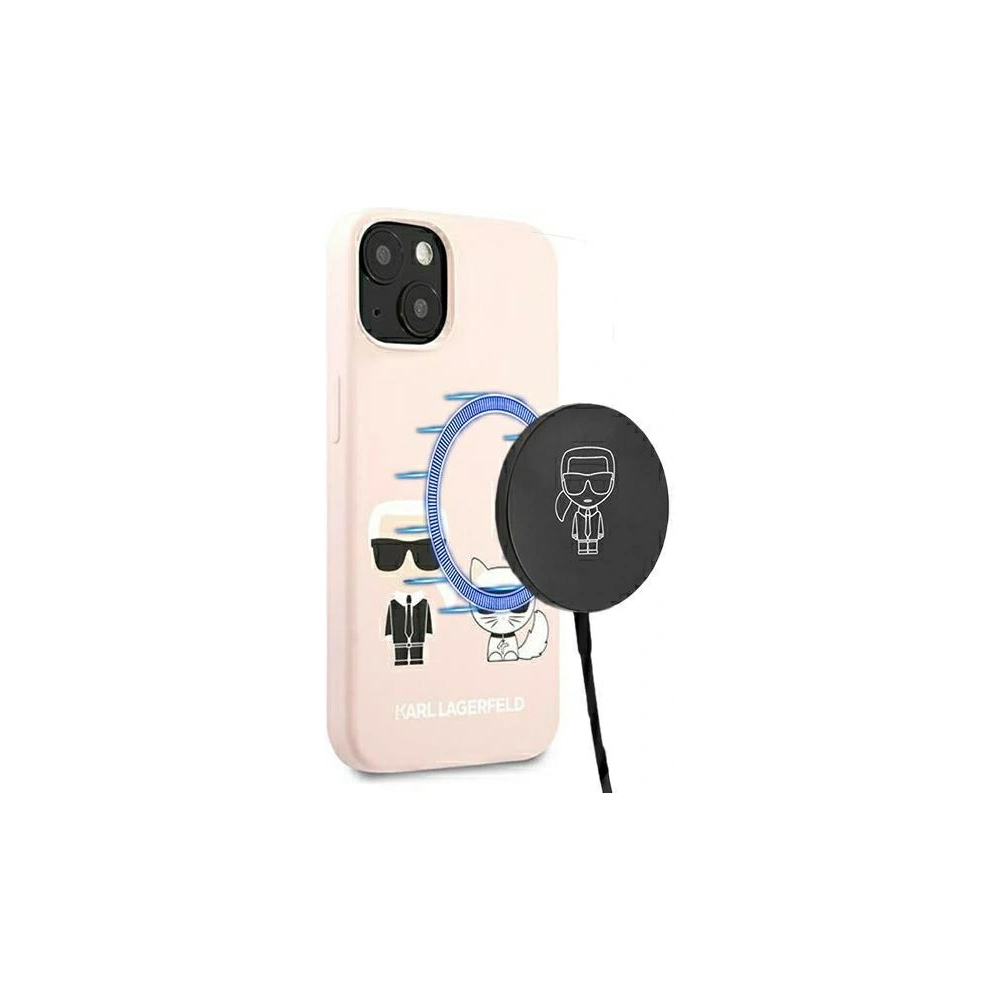 Hurtownia GSM - Etui Karl Lagerfeld KLHMP13MSSKCI Apple iPhone 13 hardcase jasnorůžový/light pink Silicone Ikonik Karl & Choupette Magsafe - KLD855PNK - {ean13} - Hurt