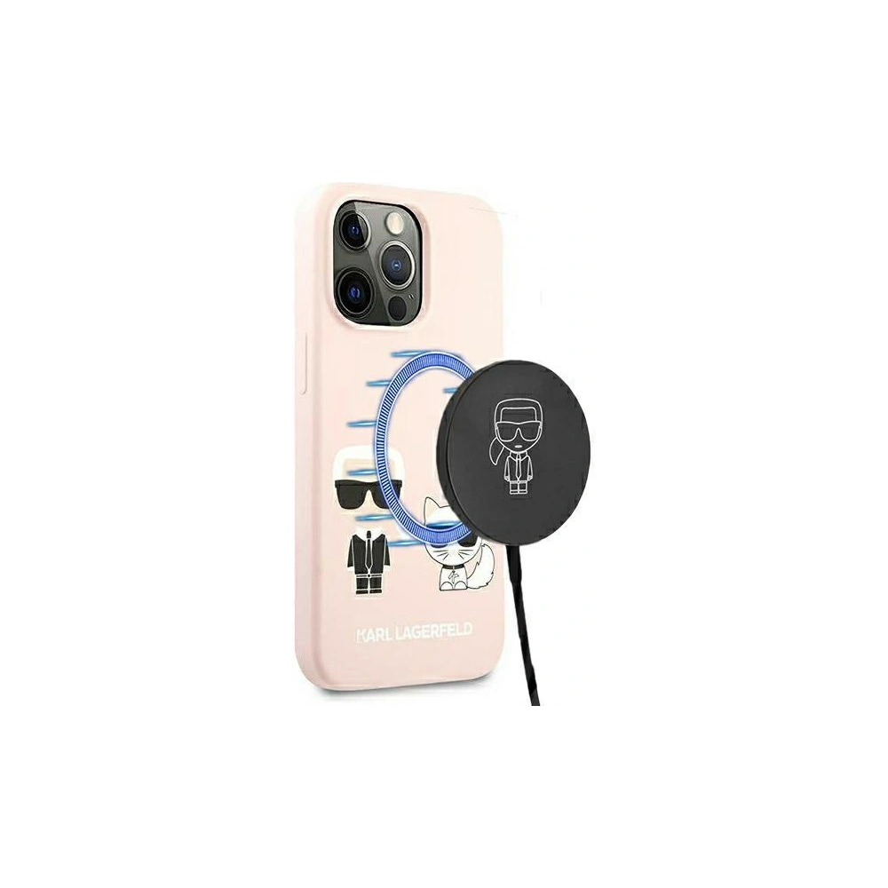 Hurtownia GSM - Etui Karl Lagerfeld KLHMP13XSSKCI Apple iPhone 13 Pro Max hardcase jasnoróżowy/light pink Silicone Ikonik Karl & Choupette Magsa - KLD857PNK - {ean13} - Hurt