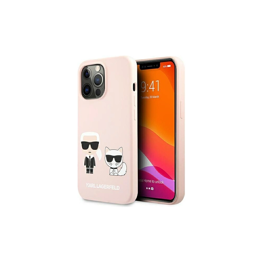 Hurtownia GSM - Etui Karl Lagerfeld KLHMP13XSSKCI Apple iPhone 13 Pro Max hardcase jasnoróżowy/light pink Silicone Ikonik Karl & Choupette Magsa - KLD857PNK - {ean13} - Hurt