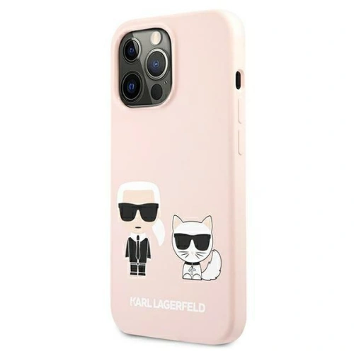 Etui Karl Lagerfeld KLHMP13XSSKCI Apple iPhone 13 Pro Max hardcase jasnoróżowy/light pink Silicone Ikonik Karl & Choupette Magsa