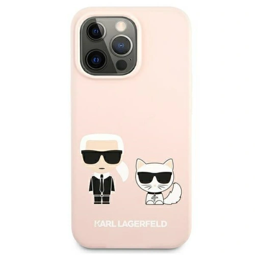 Etui Karl Lagerfeld KLHMP13XSSKCI Apple iPhone 13 Pro Max hardcase jasnoróżowy/light pink Silicone Ikonik Karl & Choupette Magsa