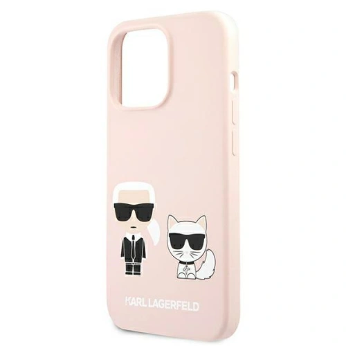 Etui Karl Lagerfeld KLHMP13XSSKCI Apple iPhone 13 Pro Max hardcase jasnoróżowy/light pink Silicone Ikonik Karl & Choupette Magsa