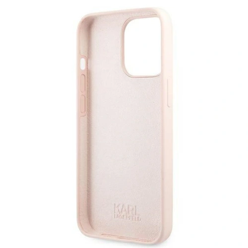 Etui Karl Lagerfeld KLHMP13XSSKCI Apple iPhone 13 Pro Max hardcase jasnoróżowy/light pink Silicone Ikonik Karl & Choupette Magsa
