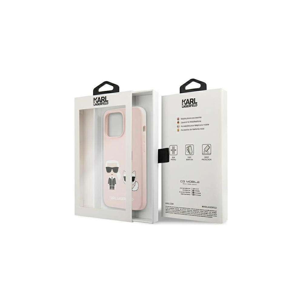 Hurtownia GSM - Etui Karl Lagerfeld KLHMP13XSSKCI Apple iPhone 13 Pro Max hardcase jasnoróżowy/light pink Silicone Ikonik Karl & Choupette Magsa - KLD857PNK - {ean13} - Hurt