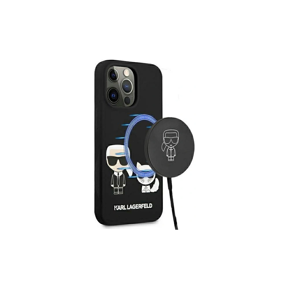 Hurtownia GSM - Etui Karl Lagerfeld KLHMP13XSSKCK Apple iPhone 13 Pro Max hardcase czarny/black Silicone Karl & Choupette Magsafe - KLD858BLK - {ean13} - Hurt