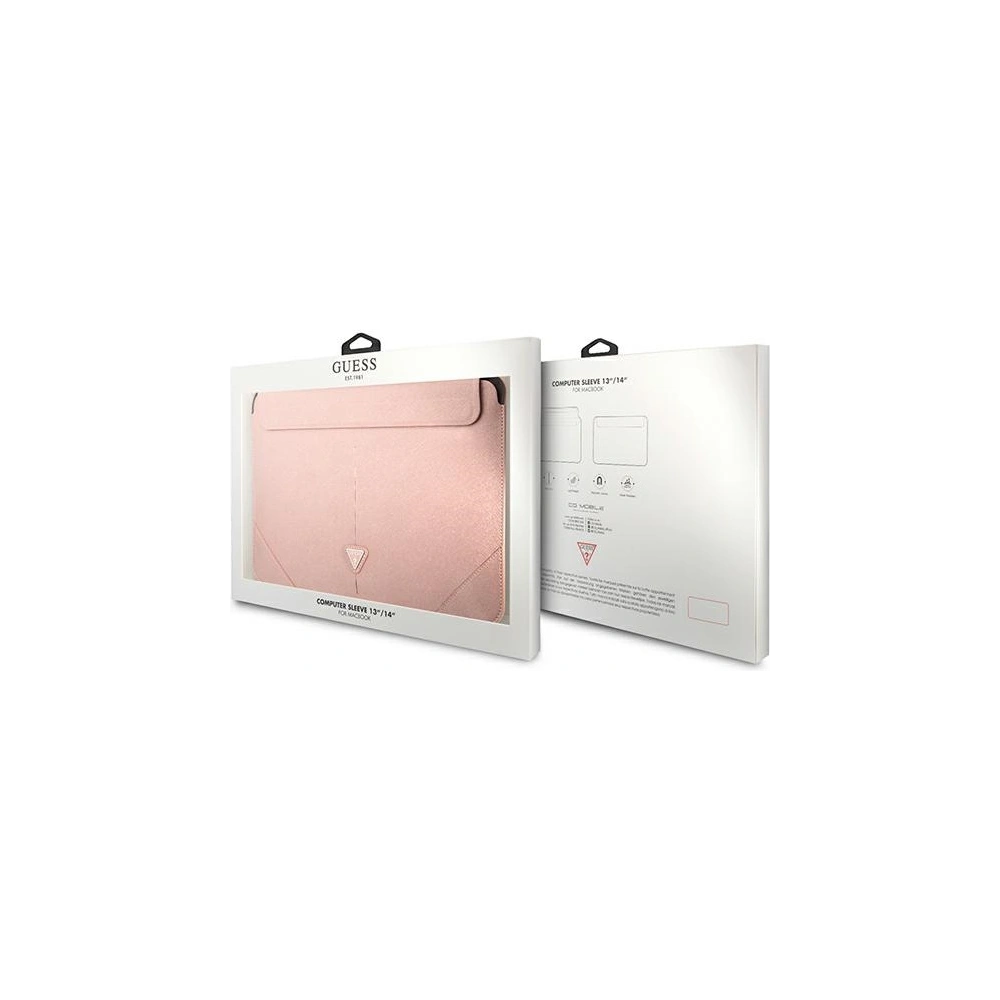 Wholesale Guess Sleeve GUCS14PSATLP 13/14 inch pink Saffiano Triangle Logo - GUE1637PNK - {ean13} - Hurt