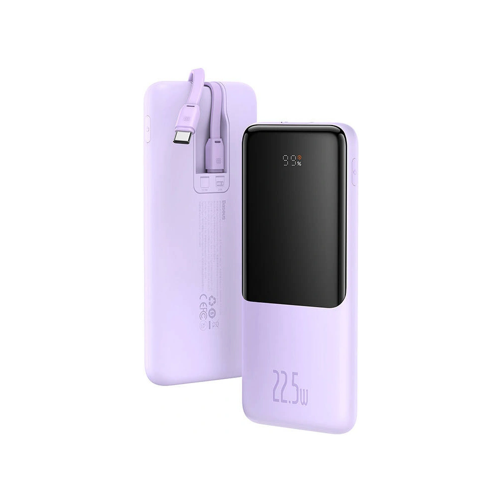 Hurtownia GSM - Powerbank Baseus Elf 10000mAh 22.5W + kabel USB-C, Lightning (fioletowy) - BSU3119PRP - {ean13} - Hurt