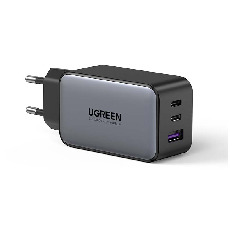 Ugreen Distributor - 6957303813353 - UGR1203BLK - UGREEN CD244 AC Charger, 1x USB-A QC4.0, 2x USB-C, 65W, PD3.0 (black) - B2B homescreen
