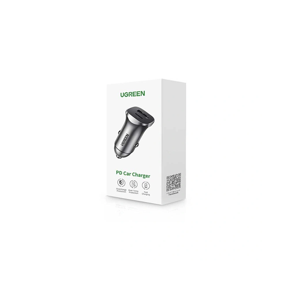 Hurtownia GSM - Auto nabíječka UGREEN CD130, USB-A+PD 3.0, USB-C, QC3.0 30W (šedá) - UGR1206GRY - {ean13} - Hurt