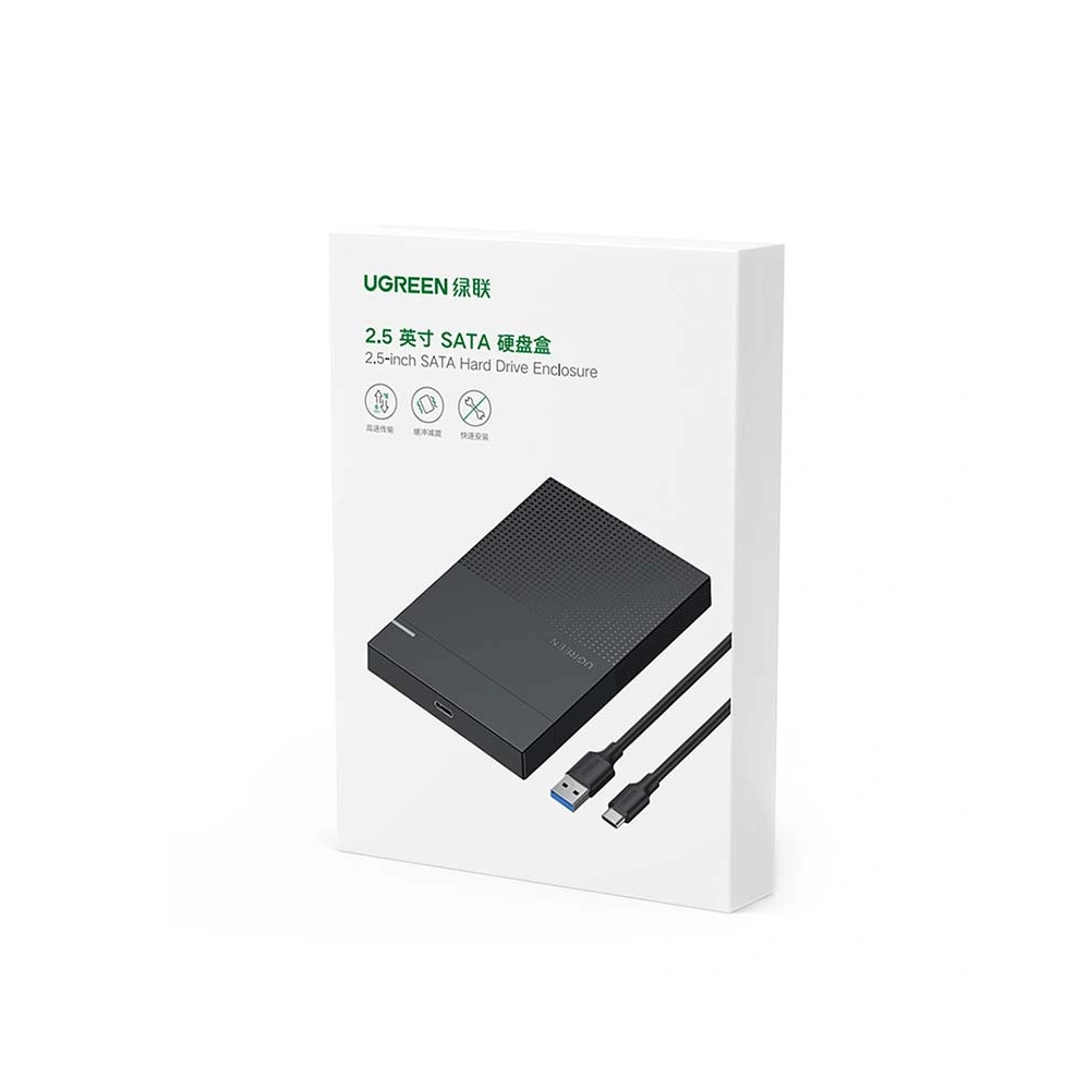 Hurtownia GSM - Externí pouzdro pro HDD/SSD 2,5" UGREEN CM471, USB-A 3.2 Gen 1 5Gbps (černé) - UGR1211BLK - {ean13} - Hurt