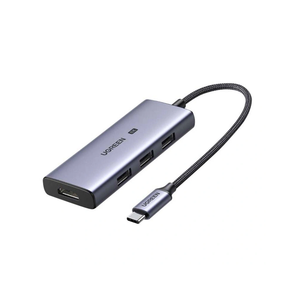 Hurtownia GSM - Adaptér 4w1 UGREEN CM500 Hub USB-C na 3x USB 3.0 + HDMI2.1 8K (šedý) - UGR1213GRY - {ean13} - Hurt