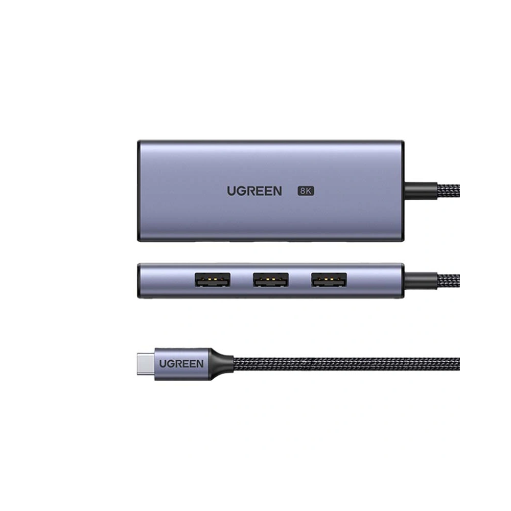Hurtownia GSM - Adaptér 4w1 UGREEN CM500 Hub USB-C na 3x USB 3.0 + HDMI2.1 8K (šedý) - UGR1213GRY - {ean13} - Hurt